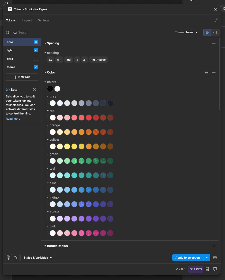 Tokens Sets in the Tokens Studio Figma Plugin